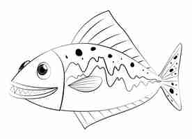 Free vector doodles drafting animal for fish swimming