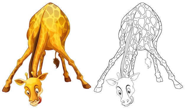 Vettore gratuito scarabocchi disegno animale per giraffa