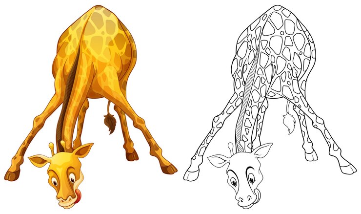 Free Vector doodles drafting animal for giraffe