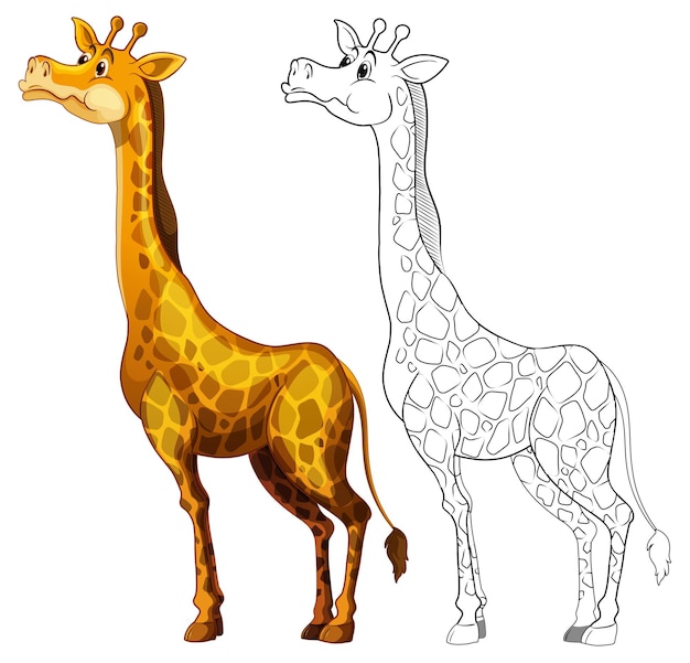 Vettore gratuito scarabocchi disegno animale per giraffa