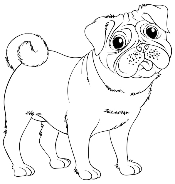 Free vector doodles drafting animal for little dog