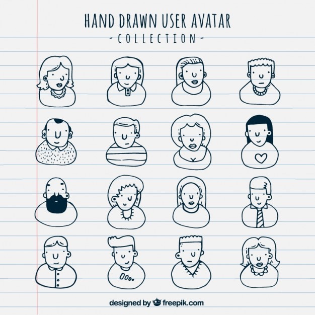 Free vector doodles nice user avatars