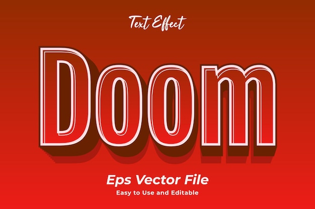 Doom text effect editable and easy to use premium vector