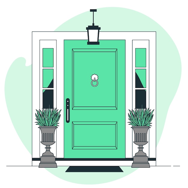 Free vector door  concept illustration