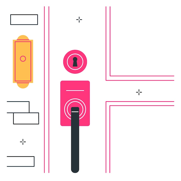 Free Vector door handle concept illustration