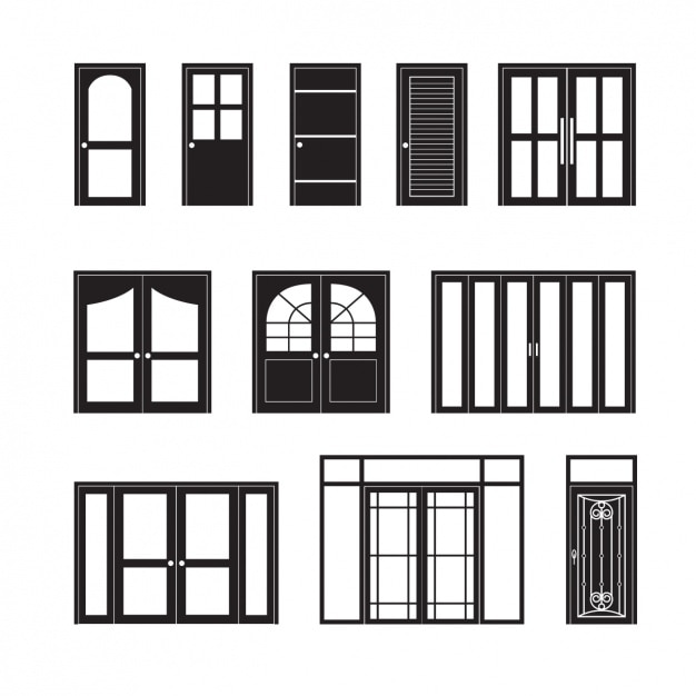 Free Vector door icons collection