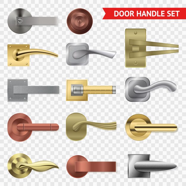 Door Levers Transparent Set