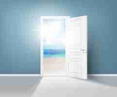 Free vector doors nature realistic composition