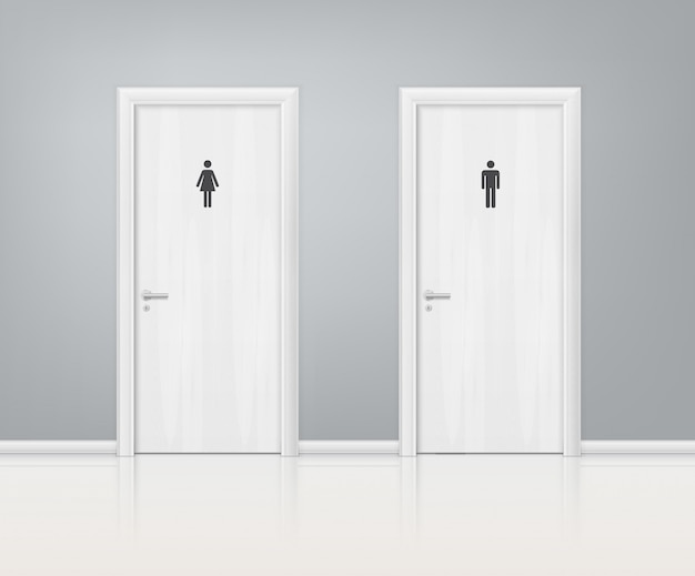 Download Free Vector Doors Wc Realistic Composition