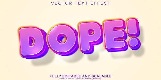 Free vector dope colorful text effect editable trendy and stylish bold text style