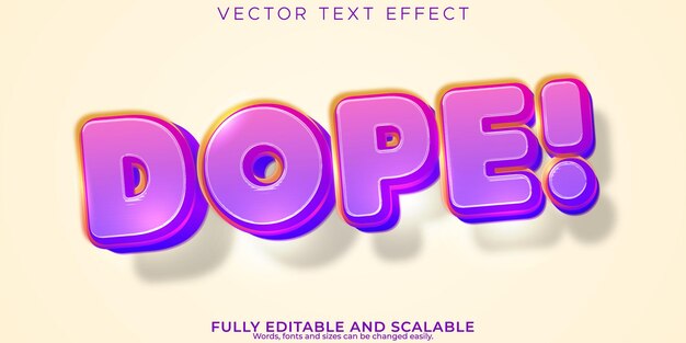 Dope colorful text effect editable trendy and stylish bold text style