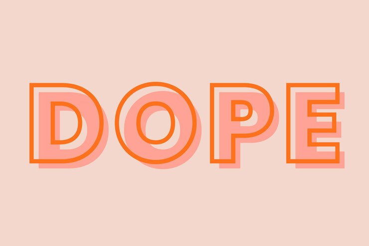 Free Vector dope typography on a pastel peach background vector