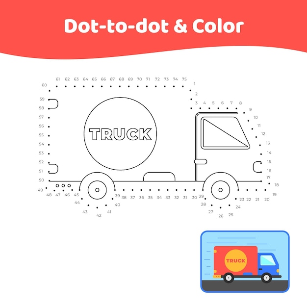 Dot to dot truck worksheet