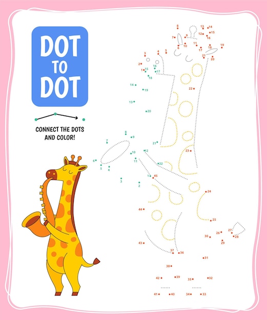 Free Vector Dot to dot worksheet template