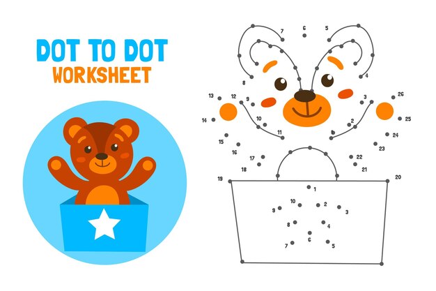 Dot to dot worksheet with bear