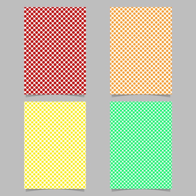 無料ベクター ドットパターンのページカバーの背景テンプレートセット - ベクトルのパンフレットデザインのイラスト