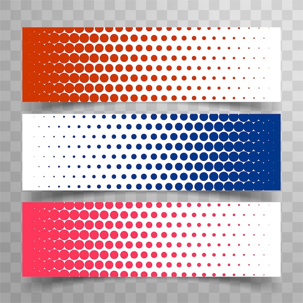 Free vector dotted banners in different colors