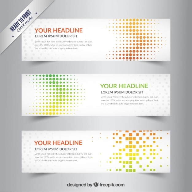 Dotted banners template