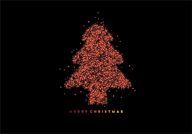 Dotted christmas tree background, vector illustration.