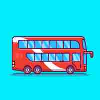 Free vector double decker bus cartoon icon illustration.