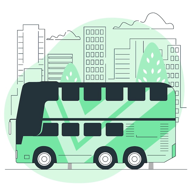 Free vector double decker bus concept illustration