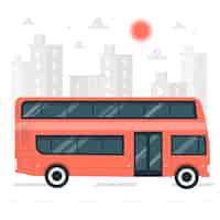 Бесплатное векторное изображение Иллюстрация концепции двухэтажного автобуса