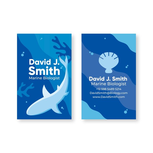 Double-sided business card vertical