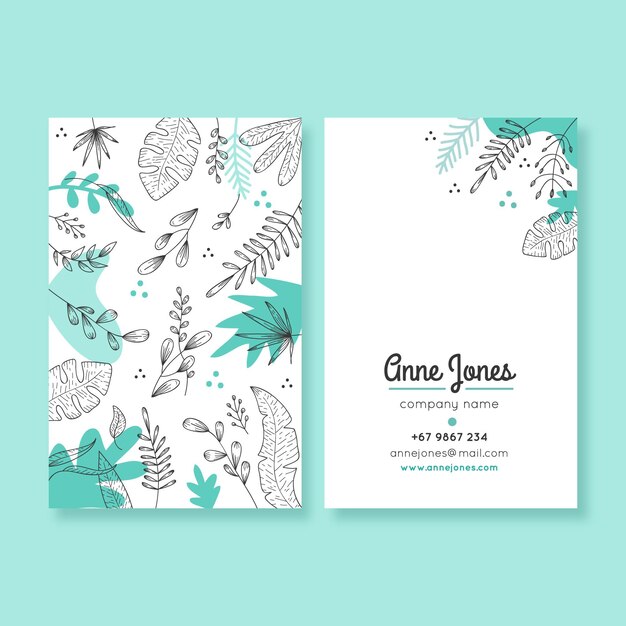 Free vector double-sided business card vertical