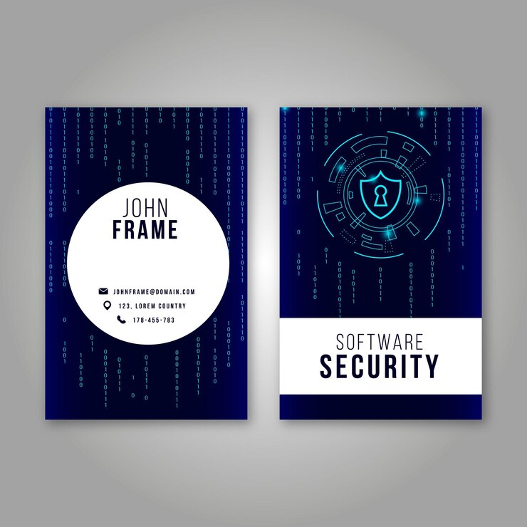 Free Vector double-sided business card vertical