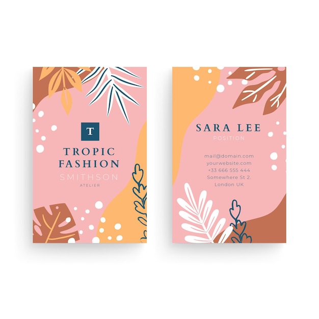 Free vector double-sided business card