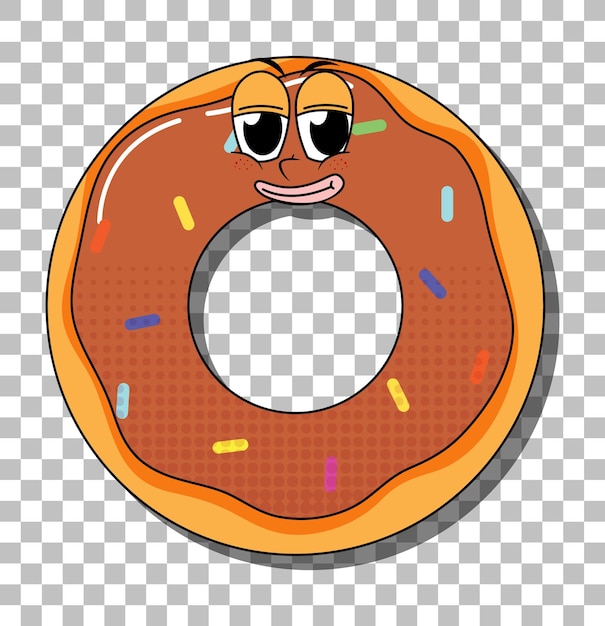 Doughnut cartoon character isolated