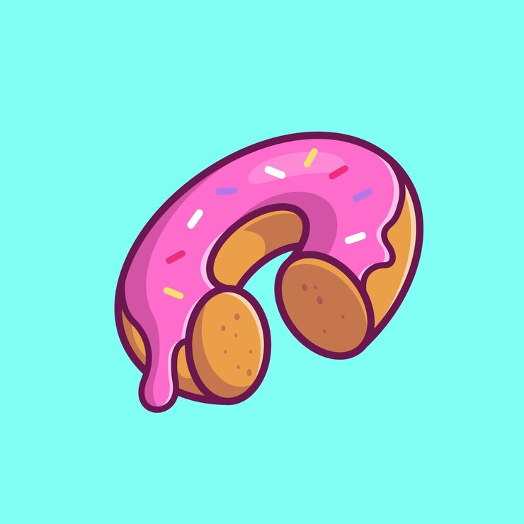Free Vector doughnut melted cartoon vector icon illustration food object icon isolated flat vector