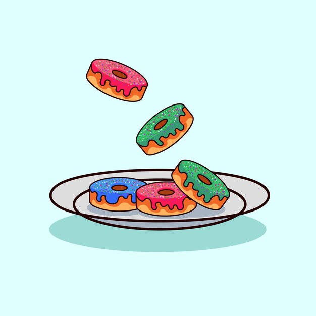 Doughnuts illustration modern style