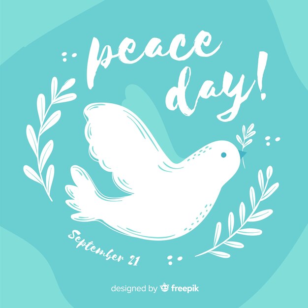 Dove for peace day hand drawn