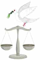Free vector dove of peace with justice scales
