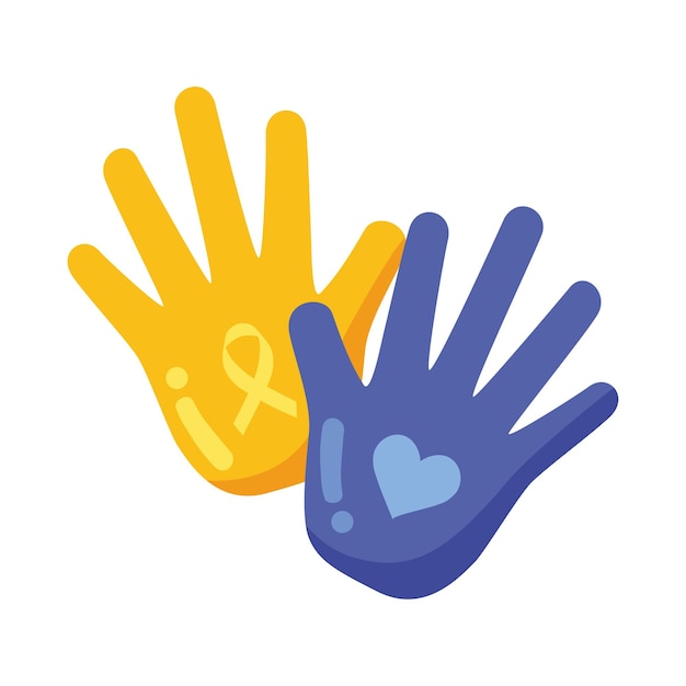 Free vector down syndrome hands