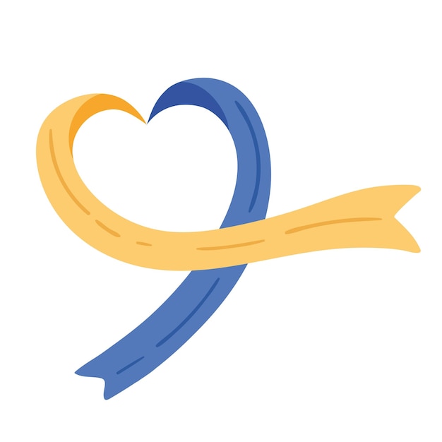 Бесплатное векторное изображение Лента в форме сердца с синдромом дауна