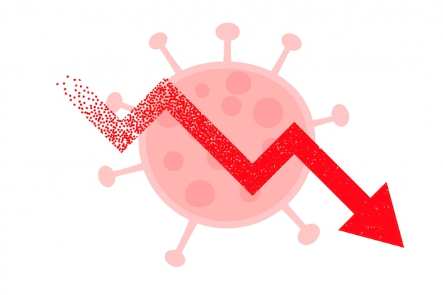 Free vector downfall arrow due to coronavirus background design