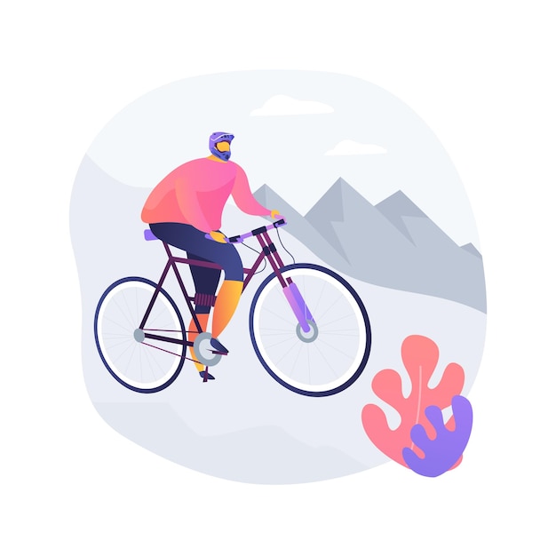 Free vector downhill abstract concept vector illustration. mountain freeride, extreme sport, forest track, holiday adventure, cycle competition, active lifestyle, hill ride, speed bike abstract metaphor.