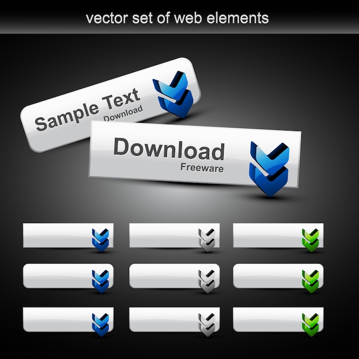 Free Vector download button templates