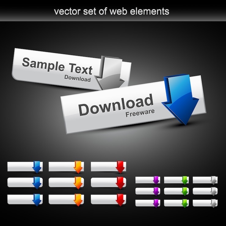 Free Vector download web buttons
