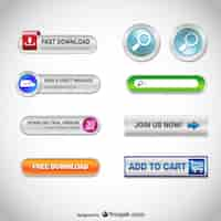 Free vector download web buttons