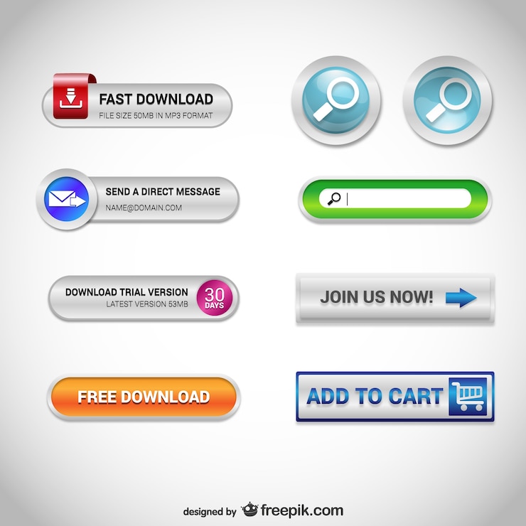 Free Vector download web buttons
