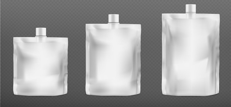 Free Vector doypack or pouch bag mockup plastic pack with cap