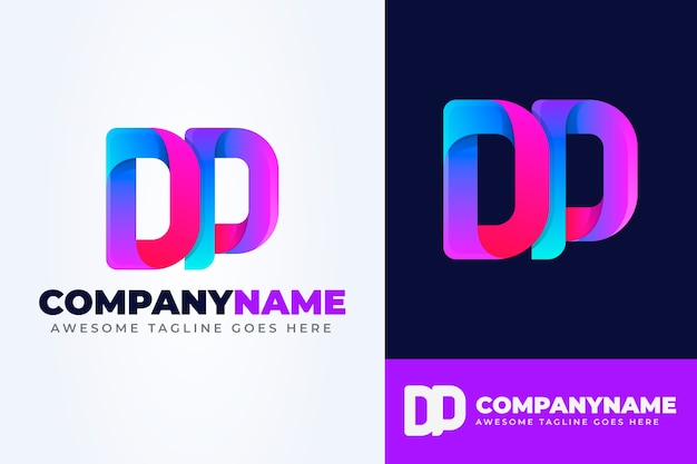 Free vector dp  logo monogram design