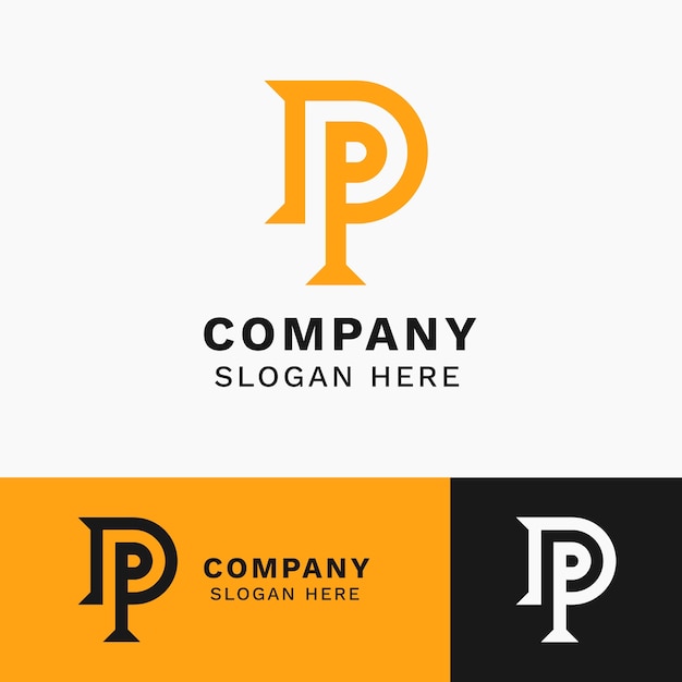 Бесплатное векторное изображение Дизайн монограммы логотипа dp