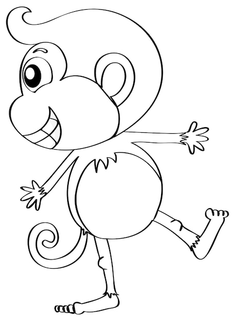 Free vector drafting animal for monkey