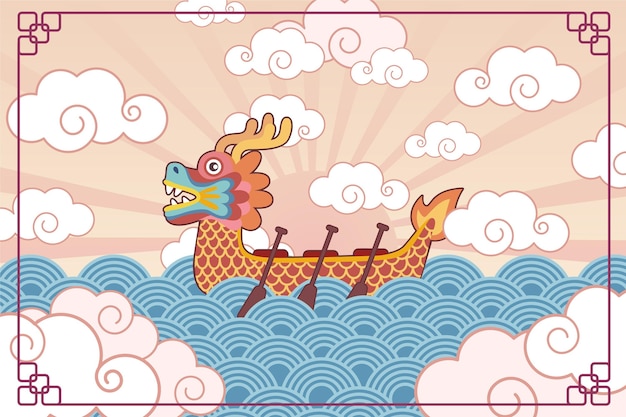 Dragon boat background concept