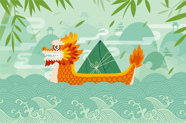 Dragon boat background concept