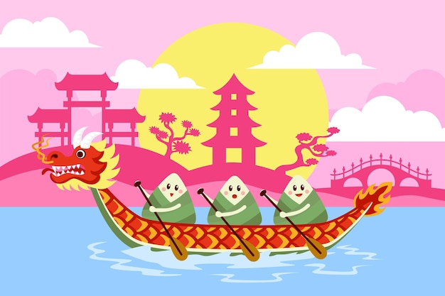 Dragon boat background design